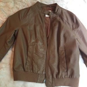 Brown leather jacket